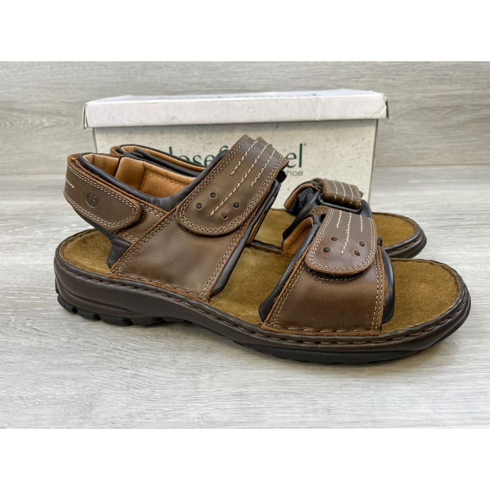 Josef Seibel Firenze Mens Sandal 9 Brown Leather Casual Ankle Strap Shoes‎